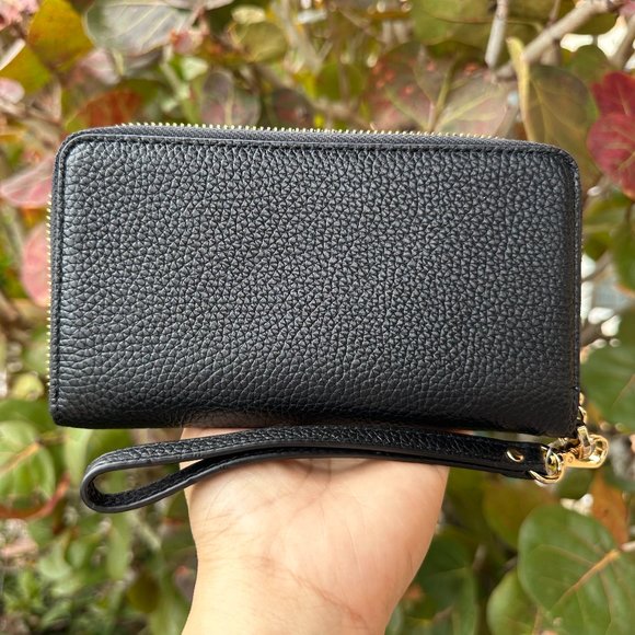 Michael Kors Jet Set Travel Multifunction Large Phone Case Wallet Wristlet Black - Picture 2 of 9